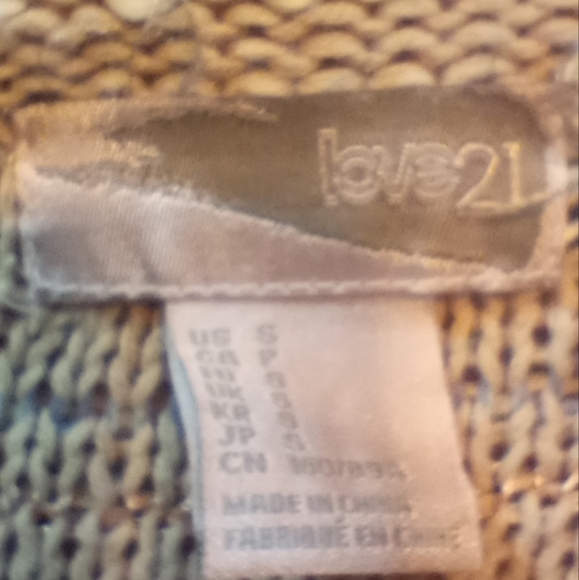 Love 21 Open Face Cardigan with dropped hem Threaded with Sequins - Picture 4 of 8